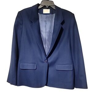 Pendleton‎ Women's Navy Blue Blazer Vintage Size 16 USA EUC 100% Virgin Wool